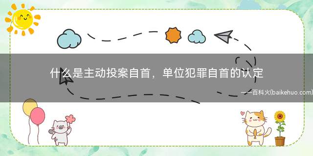 什么是主动投案自首,单位犯罪自首的认定(单位走私犯罪案件自首的认定问题)