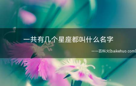 一共有几个星座都叫什么名字