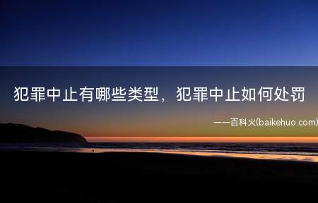 犯罪中止有哪些类型,犯罪中止如何处罚(犯罪中止有哪些类型)