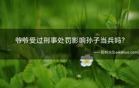 爷爷受过刑事处罚影响孙子当兵吗?