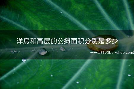 洋房和高层的公摊面积分别是多少(公摊面积怎么查询买卖合同)