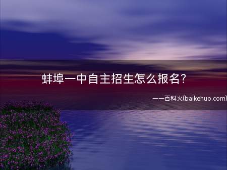 蚌埠一中自主招生怎么报名?
