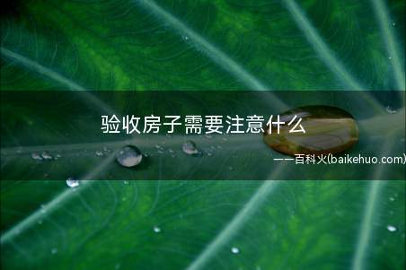 验收房子需要注意什么