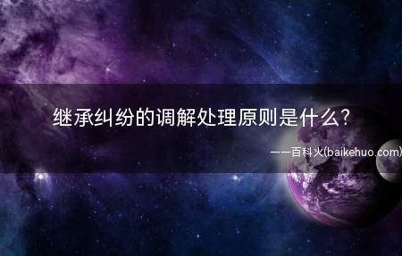 继承纠纷的调解处理原则是什么(继承纠纷调解处理的原则)