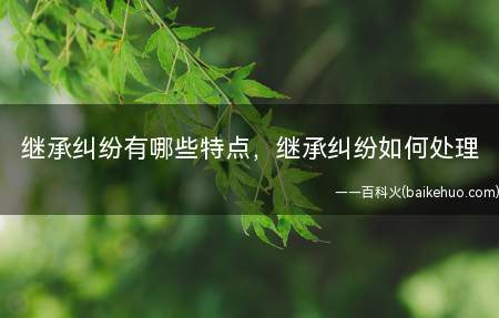 继承纠纷有哪些特点,继承纠纷如何处理(继承纠纷有哪些特点如何处理涉及法定继承)