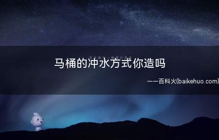 马桶的冲水方式你造吗