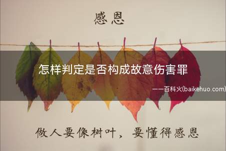 怎样判定是否构成故意伤害罪