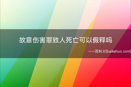 故意伤害罪致人死亡可以假释吗