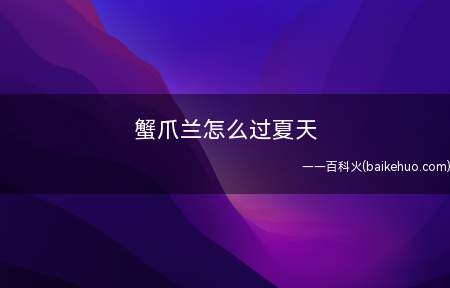 蟹爪兰怎么过夏天