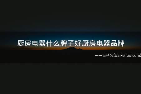 厨房电器什么牌子好厨房电器品牌(厨房电器什么牌子好之方太)
