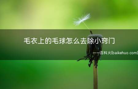 毛衣上的毛球怎么去除小窍门(毛衣上的毛球去除小窍门)