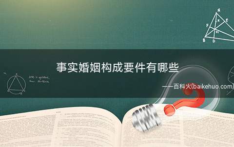 事实婚姻构成要件有哪些