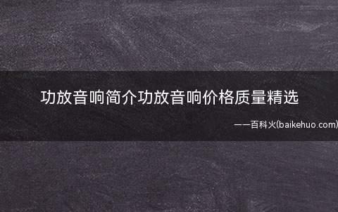 功放音响简介功放音响价格质量精选