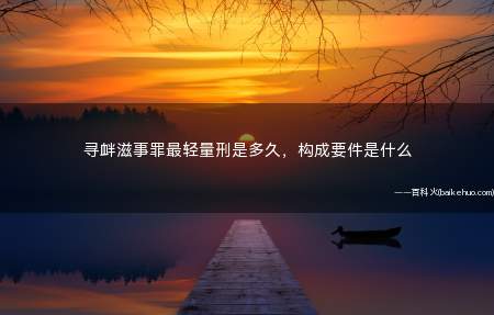 寻衅滋事罪最轻量刑是多久,构成要件是什么