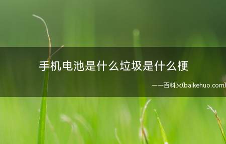手机电池是什么垃圾