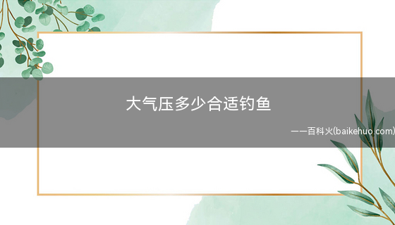 大气压多少合适钓鱼