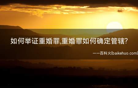 如何举证重婚罪,重婚罪如何确定管辖(如何搜集重婚罪的犯罪证据)