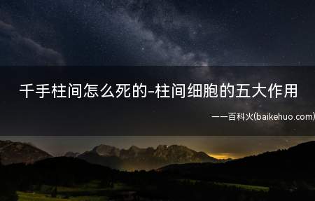千手柱间怎么死的-柱间细胞的五大作用