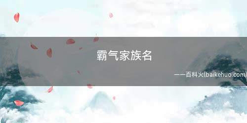 霸气家族名
