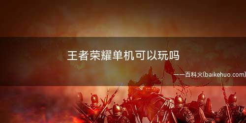王者荣耀单机可以玩吗