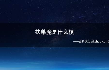 扶弟魔是什么意思?