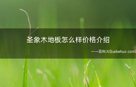 圣象木地板怎么样价格介绍(圣象木地板怎么样)