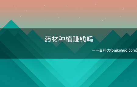 药材种植赚钱吗(药材种植能不能赚钱)