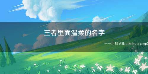 王者里面温柔的名字(南歌初渝19、森情不必20、黎明有星辰)