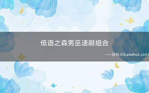 低语之森男巫速刷组合(低语之森20分钟速刷推荐)