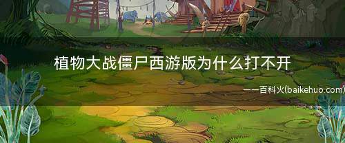 植物大战僵尸西游版为什么打不开(植物大战僵尸西游版攻略)