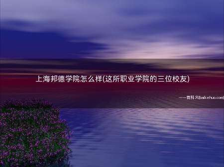 上海邦德学院怎么样(这所职业学院的三位校友)