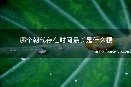 哪个朝代存在时间最长是什么意思(中国历史上哪个朝代存在时间最长)