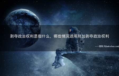 剥夺政治权利是指什么,哪些情况适用附加剥夺政治权利