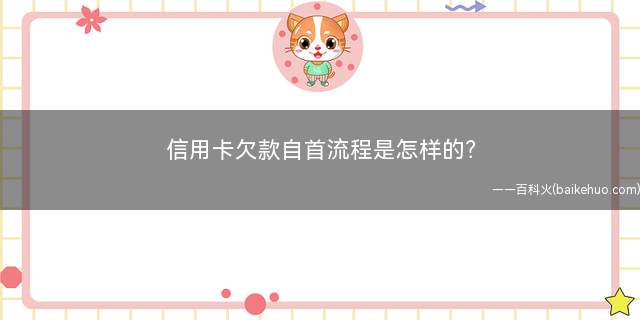 信用卡欠款自首流程是怎样的?