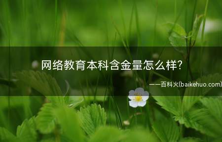 网络教育本科含金量怎么样?