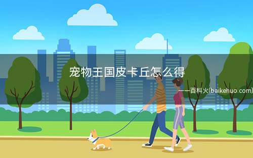 宠物王国皮卡丘怎么得