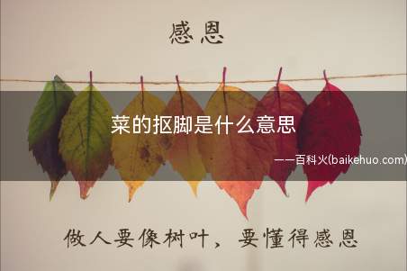 菜的抠脚是什么梗