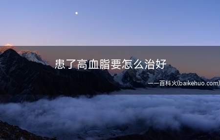 患了高血脂要怎么治好