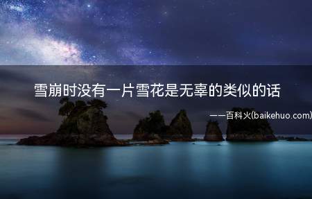 雪崩时没有一片雪花是无辜的类似的话(雪崩时没有一片雪花是无辜的类似的话 同样的语句有什么)