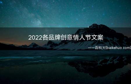 2022各品牌创意情人节文案(2022各品牌艺术创意情人节文案)