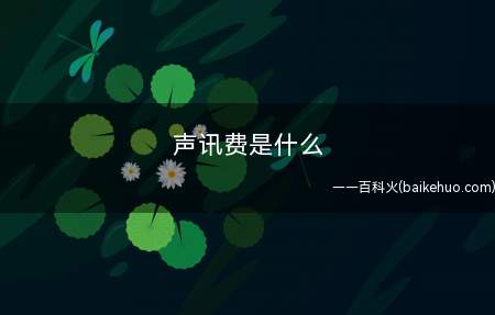 声讯费是什么(声讯费:指拨打声讯电话(通常是信息台)产生的通话费)