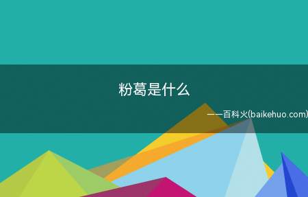 粉葛是什么(粉葛是一味中药,具有解肌退热、生津止渴、透疹、升阳止泻、通经)