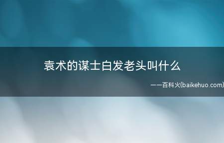 袁术的谋士白发老头叫什么(袁术的谋士白发老头叫杨弘)