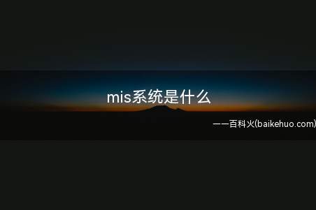 mis系统是什么(mis系统是一门新兴的科学,通常用于系统决策)