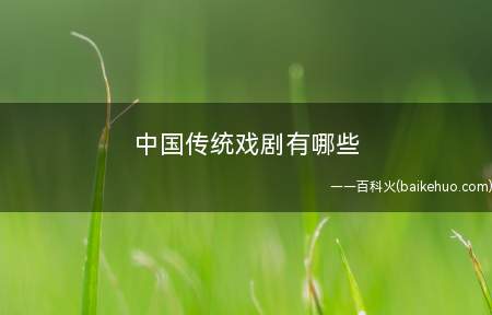 中国传统戏剧有哪些(中国戏曲剧种类有哪些?)