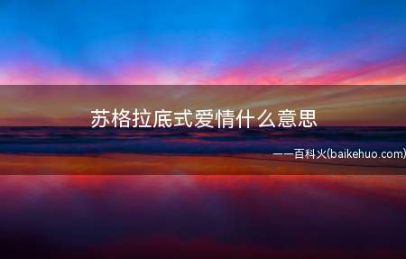 苏格拉底式爱情什么意思