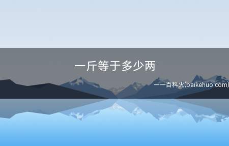 一斤等于多少两