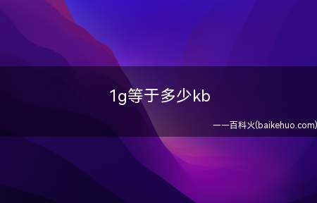 1g等于多少kb