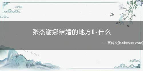 张杰谢娜结婚的地方叫什么