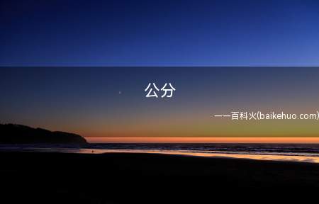 公分是什么意思